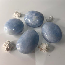 Load image into Gallery viewer, Blue Calcite Palm stone Blue Calcite Crystal Gift for Her
