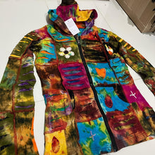 Load image into Gallery viewer, Nepalese Handmade  Multi-Colour Cotton Hoodie Cardigan size Medium / Large

