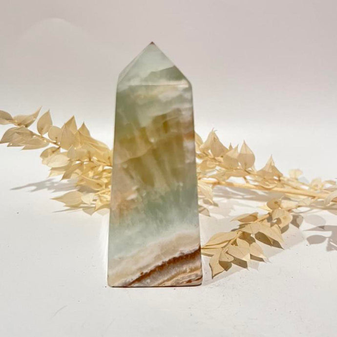 Caribbean Calcite Tower Point Generator Obelisk Gift For Her