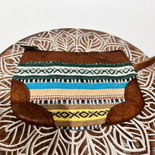 Load image into Gallery viewer, Boho Handmade Leather and Fabric  Purse Coin Purse Make-up Bag
