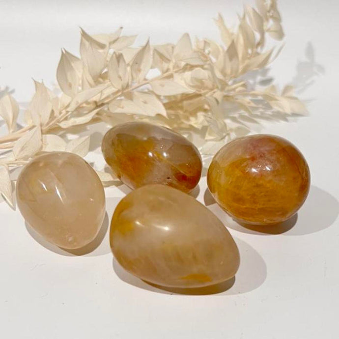 Golden Healer Crystal Palm Stone Palmstone Egg