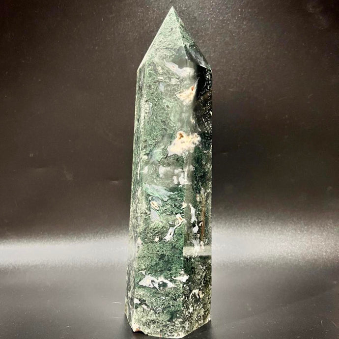 Moss Agate Crystal Tower Point Generator