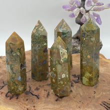 Load image into Gallery viewer, Rainforest Jasper Crystal Tower Point Generator
