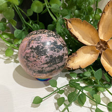Load image into Gallery viewer, Rhodonite Crystal Sphere Metaphysical, Crystals, Healing, Stone Sphere
