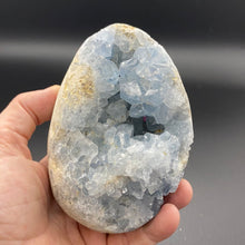 Load image into Gallery viewer, Celestite Crystal Cluster Specimen Raw Crystal Blue crystal
