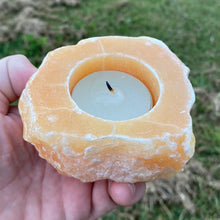Load image into Gallery viewer, Orange Calcite Crystal Tea Light Holder Gift For Her
