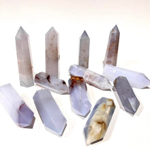 Load image into Gallery viewer, Blue Chalcedony Crystal Tower Point Generator
