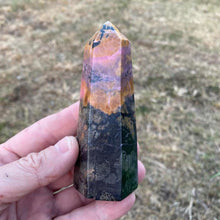 Load image into Gallery viewer, Rhodonite Crystal Tower Point Generator Obelisk
