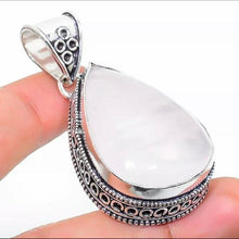 Load image into Gallery viewer, Vintage Look Rose Quartz  Gemstone 925 Sterling Silver Jewellery Pendant Gift for Her
