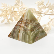 Load image into Gallery viewer, Green Onyx Crystal Pyramid Gift for Her Crystal Carving
