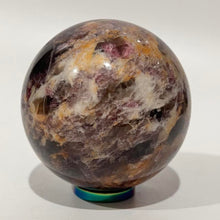 Load image into Gallery viewer, Pegmatite Crystal Sphere ~ Smokey Quartz, Lepidolite, Lithium, Pink Tourmaline Crystal Ball
