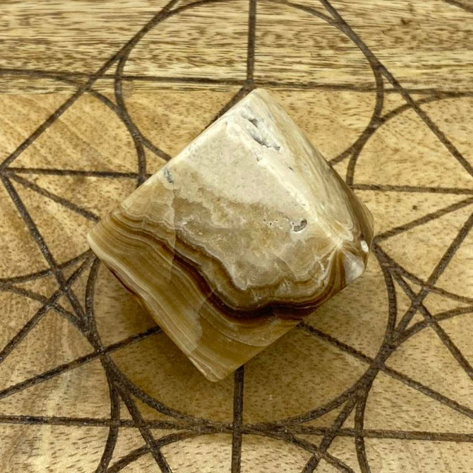 Chocolate Calcite Cube Crystal Carving Square