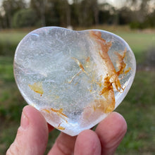 Load image into Gallery viewer, Quartz Heart Crystal With Hematite Inclusions Gift for Her
