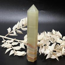 Load image into Gallery viewer, Green Banded Onyx Crystal Tower Point Generator
