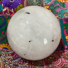Load image into Gallery viewer, Black Tourmaline in Quartz Crystal Sphere Crystal Ball Gift
