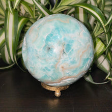Load image into Gallery viewer, Blue Aragonite Crystal Sphere Crystal Ball
