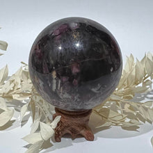 Load image into Gallery viewer, Pegmatite Crystal Sphere ~ Smokey Quartz, Lepidolite, Lithium, Pink Tourmaline Crystal Ball
