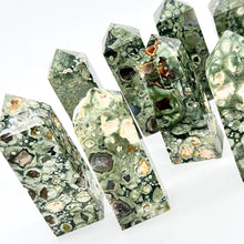 Load image into Gallery viewer, Rainforest Jasper Crystal Tower Rhyolite Point Generator
