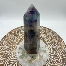 Load image into Gallery viewer, Purple / Blue Fluorite Crystal Tower Point Generator
