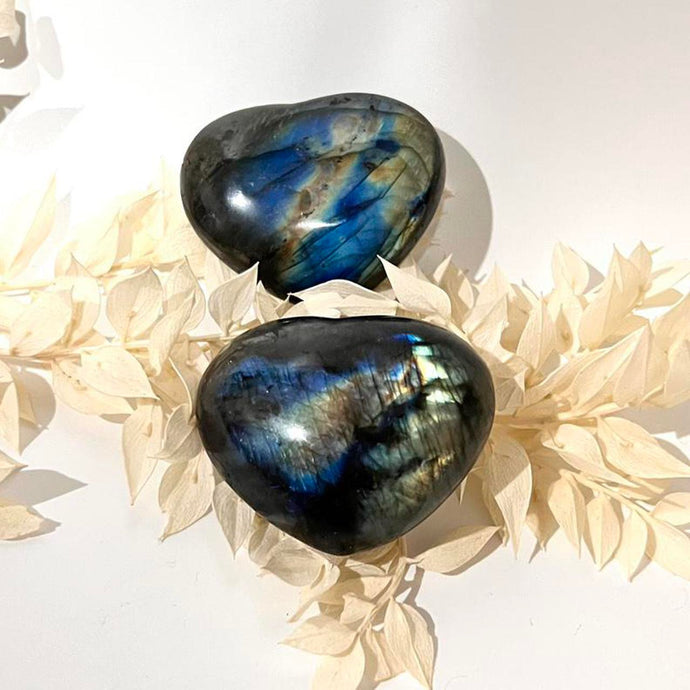 Labradorite Crystal Heart with Great Flash Labradorite Crystal Heart