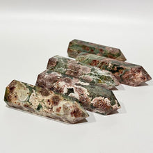 Load image into Gallery viewer, Green Flower Jasper Crystal Tower Point Generator
