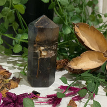 Load image into Gallery viewer, Black Fluorite Crystal Tower Point Generator
