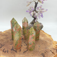 Load image into Gallery viewer, Unakite Crystal Tower Crystal Point Generator
