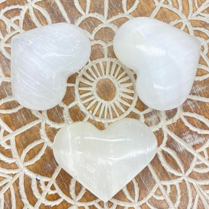 Selenite Heart Crystal Gift for Her