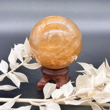 Load image into Gallery viewer, Golden Healer Crystal Sphere Crystal Ball
