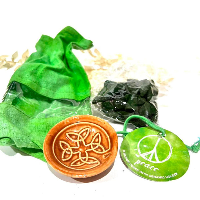 Incense Cones and Ceramic  holder Peace Fragrance Supreme quality incense