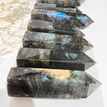 Load image into Gallery viewer, Labradorite Tower Point Generator Crystal with Flash
