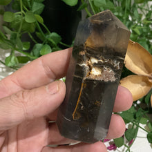 Load image into Gallery viewer, Black Fluorite Crystal Tower Point Generator
