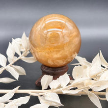 Load image into Gallery viewer, Golden Healer Crystal Sphere Crystal Ball
