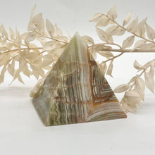Load image into Gallery viewer, Green Onyx Crystal Pyramid Gift for Her Crystal Carving
