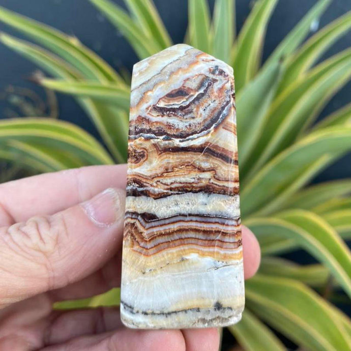 Brown Aragonite Crystal Tower Point Generator