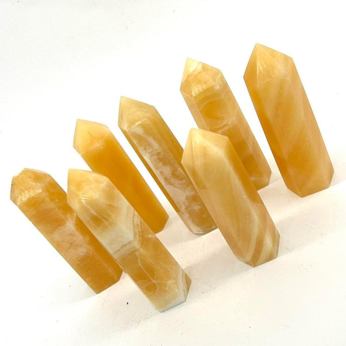 Orange Calcite Crystal Tower Point Generator Orange Crystal Stone