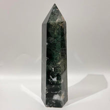 Load image into Gallery viewer, Moss Agate Crystal Tower Point Generator
