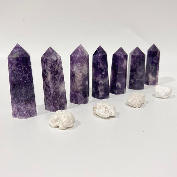 Lepidolite Crystal Tower Point Generator Gift for Her