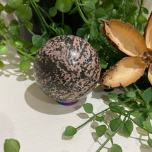 Load image into Gallery viewer, Rhodonite Crystal Sphere Metaphysical, Crystals, Healing, Stone Sphere
