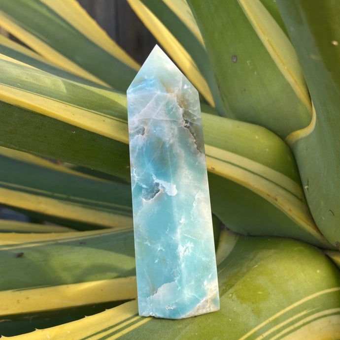 Blue Calcite Crystal Tower Point Generator