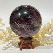 Load image into Gallery viewer, Pegmatite Crystal Sphere ~ Smokey Quartz, Lepidolite, Lithium, Pink Tourmaline Crystal Ball
