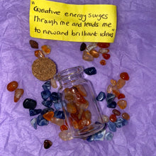 Load image into Gallery viewer, Crystal Creativity Affirmation Crystal set in a bottle
