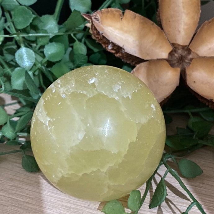Lemon Calcite Crystal Sphere Crystal Ball