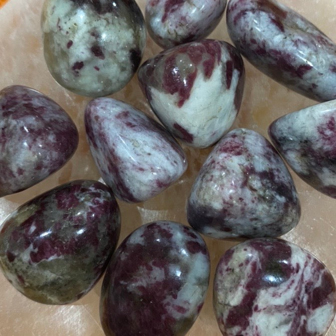 Pink Tourmaline in Quartz Tumble-stone / Tumbled stone Crystal