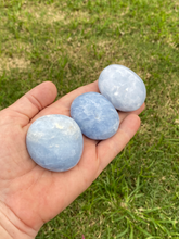 Load image into Gallery viewer, Blue Calcite Palm stone Blue Calcite Crystal Gift for Her
