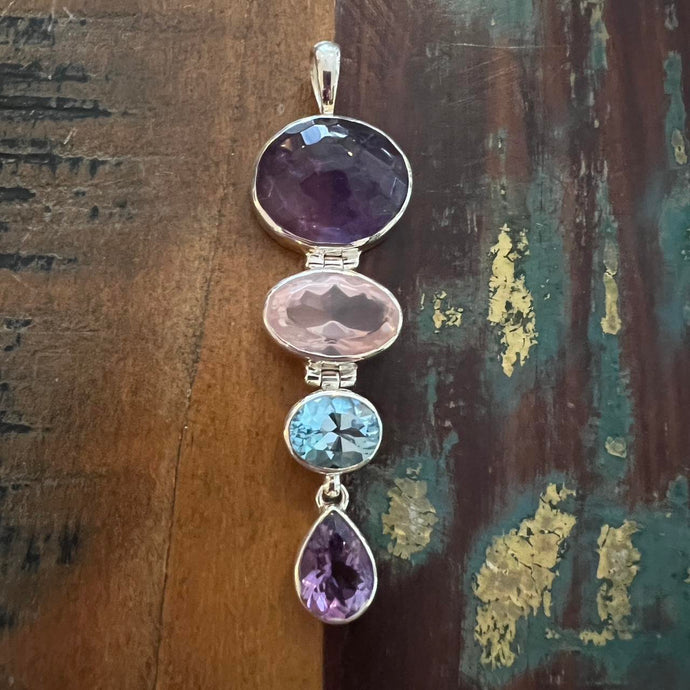 Gemstone Story 925 Sterling Silver Pendant  Designed by Entia Jewellery