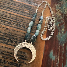 Load image into Gallery viewer, New Moon Australian Kyanite 925 Sterling Silver Necklace  Designed by Entia Jewellery
