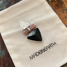 Load image into Gallery viewer, Gemstone Aust. Black Tourmaline and Natural Pink Tourmaline 925 Sterling Silver Pendant
