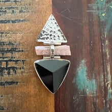 Load image into Gallery viewer, Gemstone Aust. Black Tourmaline and Natural Pink Tourmaline 925 Sterling Silver Pendant
